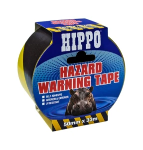Hippo H18406 Hazard Tape Yellow/Black, 50mm x 33m